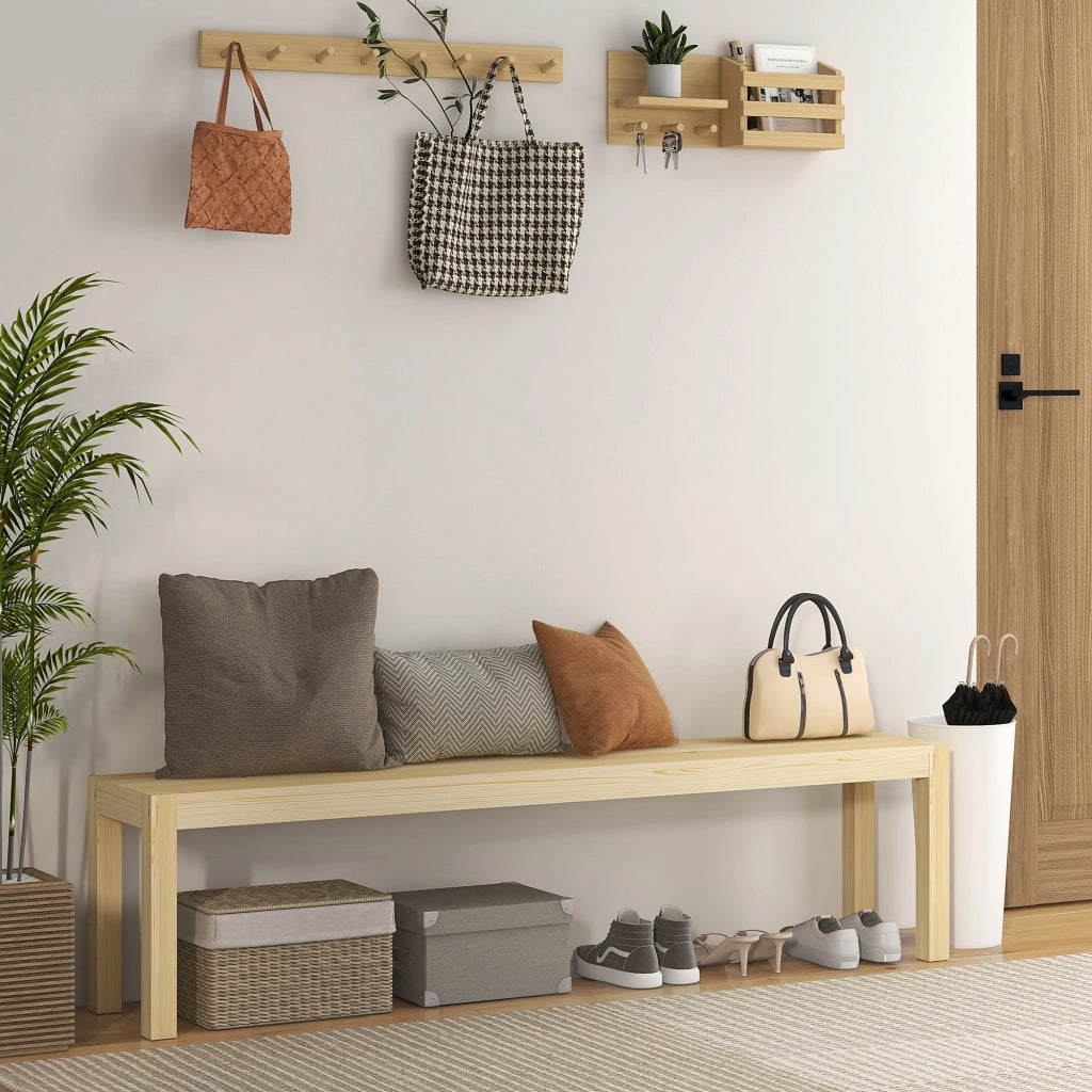 PANCA 3 POSTI 175x33x45 cm Legno Naturale