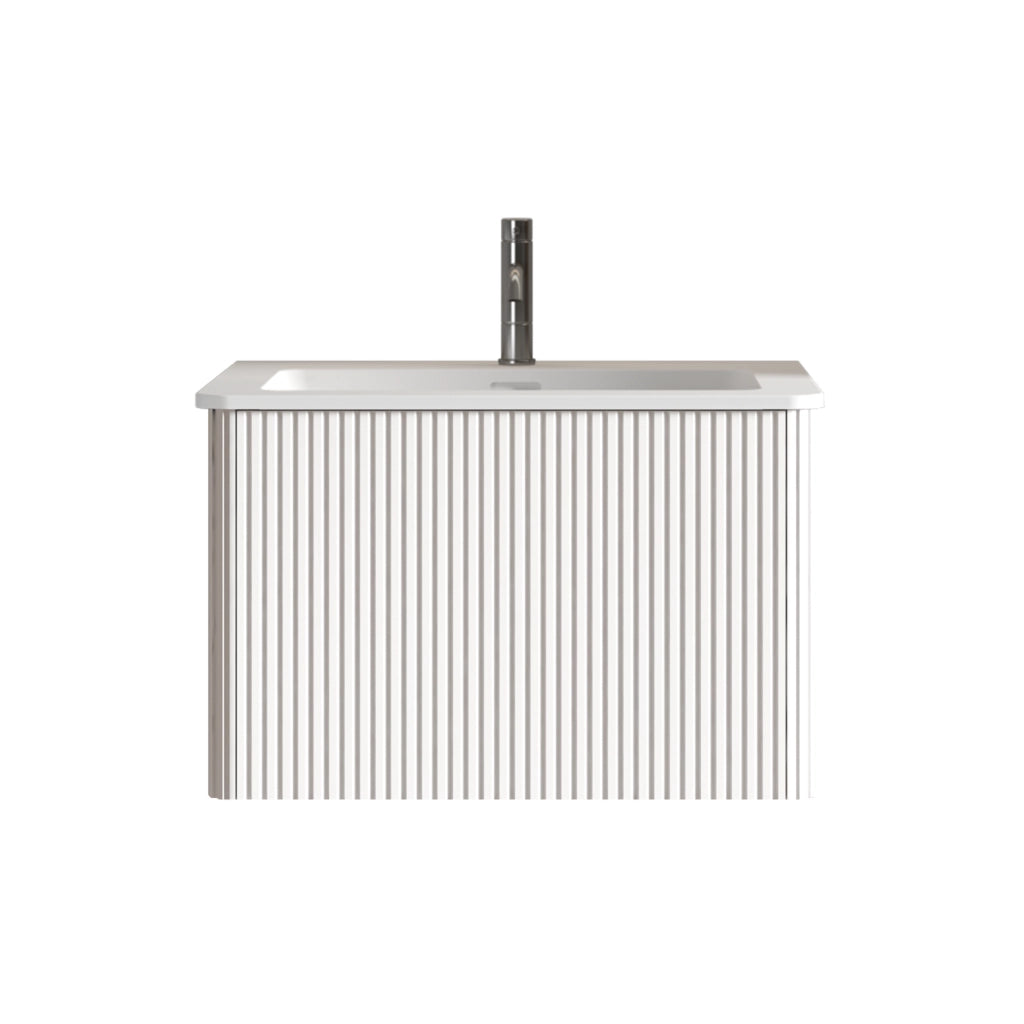 MOBILE LAVABO sospeso 60 cm Bianco con lavabo in Solid Surface