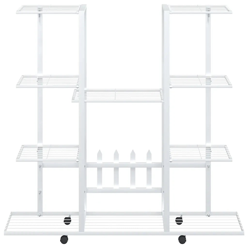 Portafiori con Ruote 94,5x24,5x91,5 cm Ferro Bianco 343122