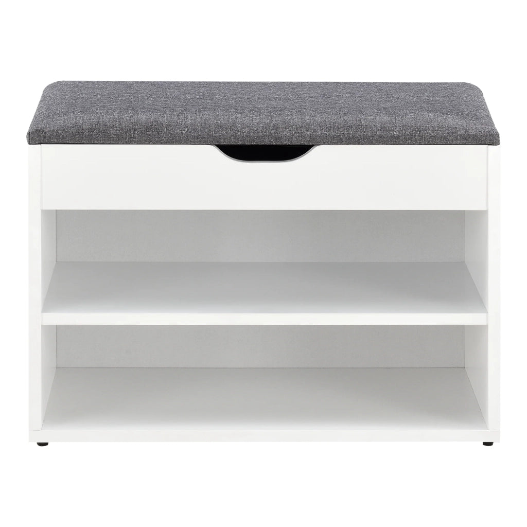 Panca portascarpe 46 x 60 x 30 cm bianco grigio 03_0007656