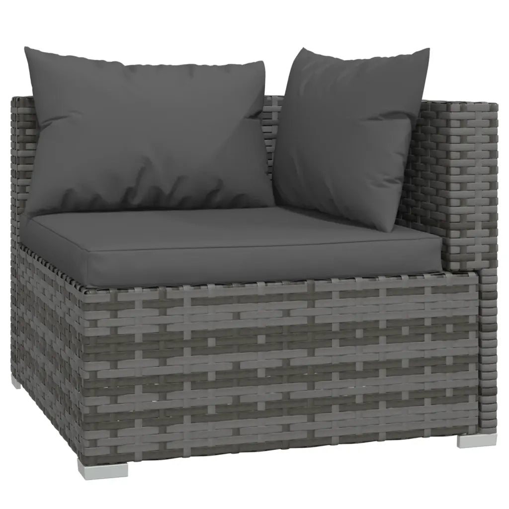 Set Divani da Giardino 9 pz con Cuscini in Polyrattan Grigio cod mxl 45172