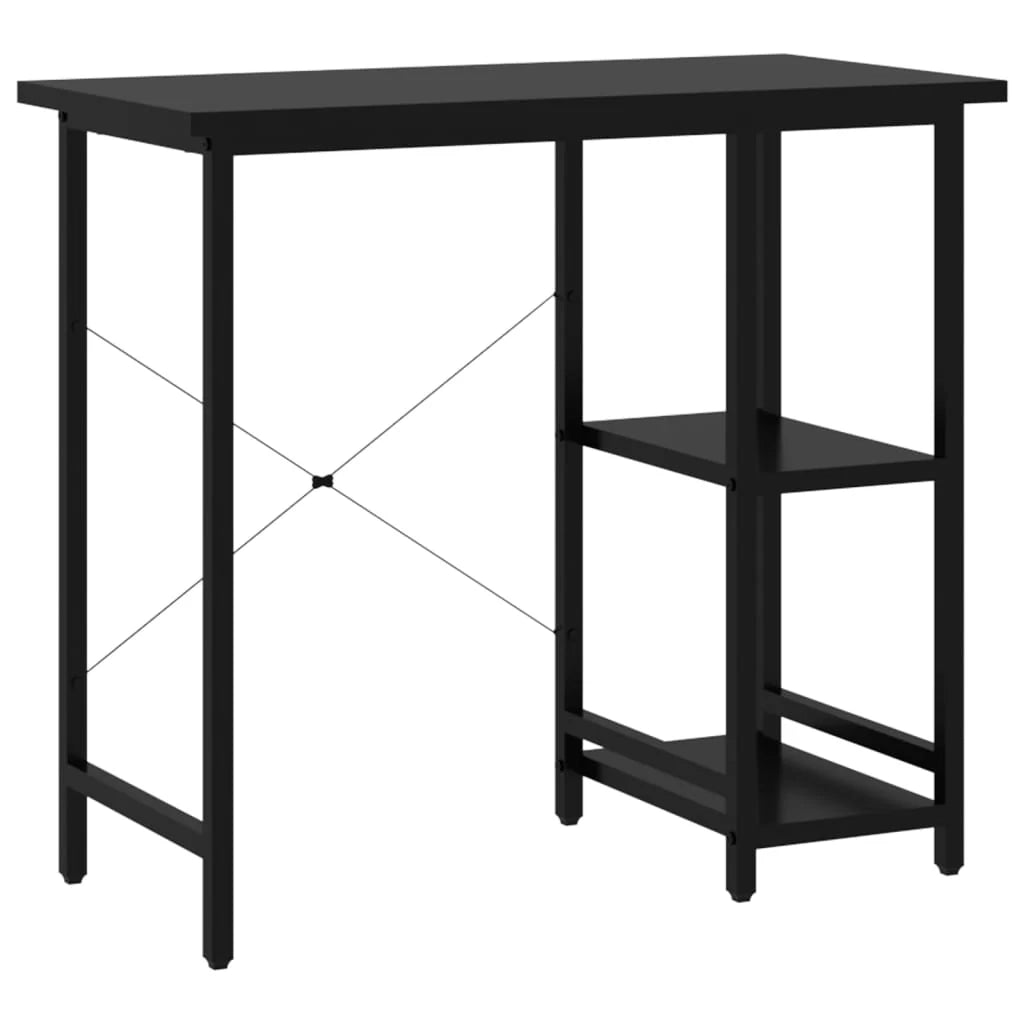 Scrivania per computer postazione di lavoro mobile per computer studio per computer 80 x 40 x 72 cm MDF e metallo nero 02_0023748