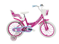 SCH HEART 16", bicicletta per bambini, adatta tra i 5 e i 7 anni, per altezza tra 105 e 135 cm, con cestino, campanello 