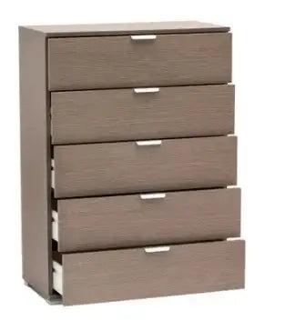 Cassettiera 5 cassetti rovere grigio già montato L75 H103 P38