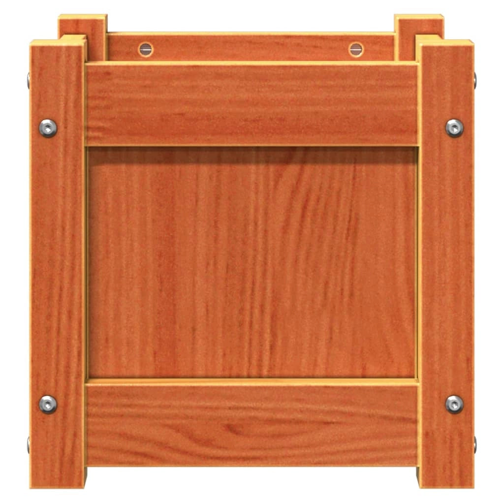 Fioriera rialzata per piante fiori terrazza giardino finitura a cera 31 x 31 x 31 cm legno di pino massiccio marrone 02_0038450