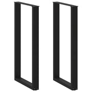 Set di 2 gambe per tavolo da bar a forma di U 60 x 110 cm con piedini regolabili design moderno in acciaio nero 02_0057488