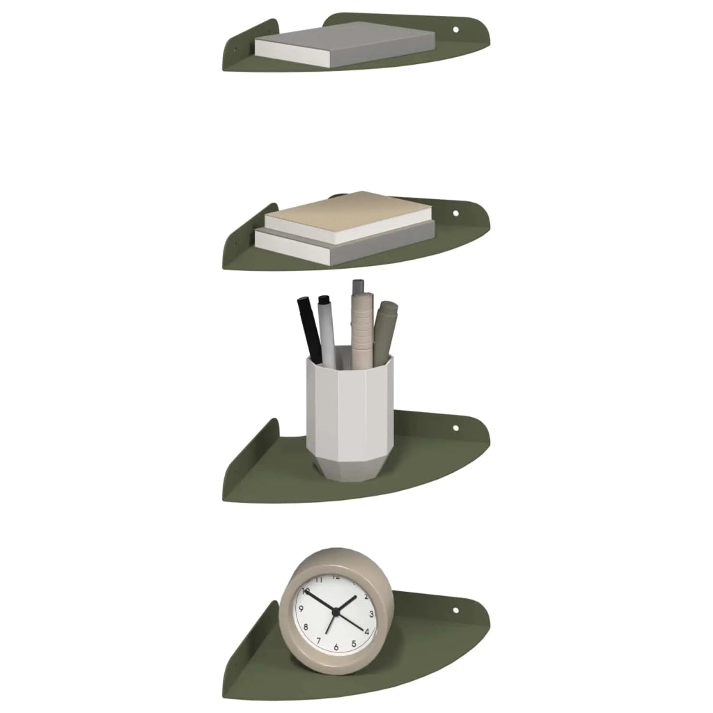 Mensola sospesa 4 pcs Verde oliva 18 x 18 x 2 cm