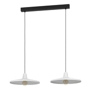 Lampadario A Sospensione Contemporaneo Miniere Acciaio Nero Grigio 2 Luci E27