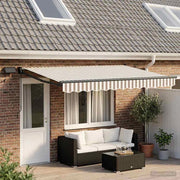 Tenda retrattile manuale con LED Grigio chiaro e bianco 3426360