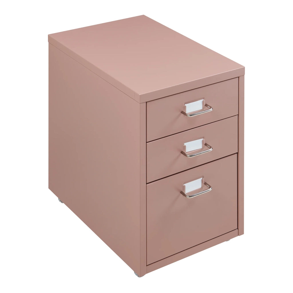 Mobiletto per ufficio mobile contenitore su ruote acciaio 48 x 28 x 41 cm marrone chiaro 03_0009120