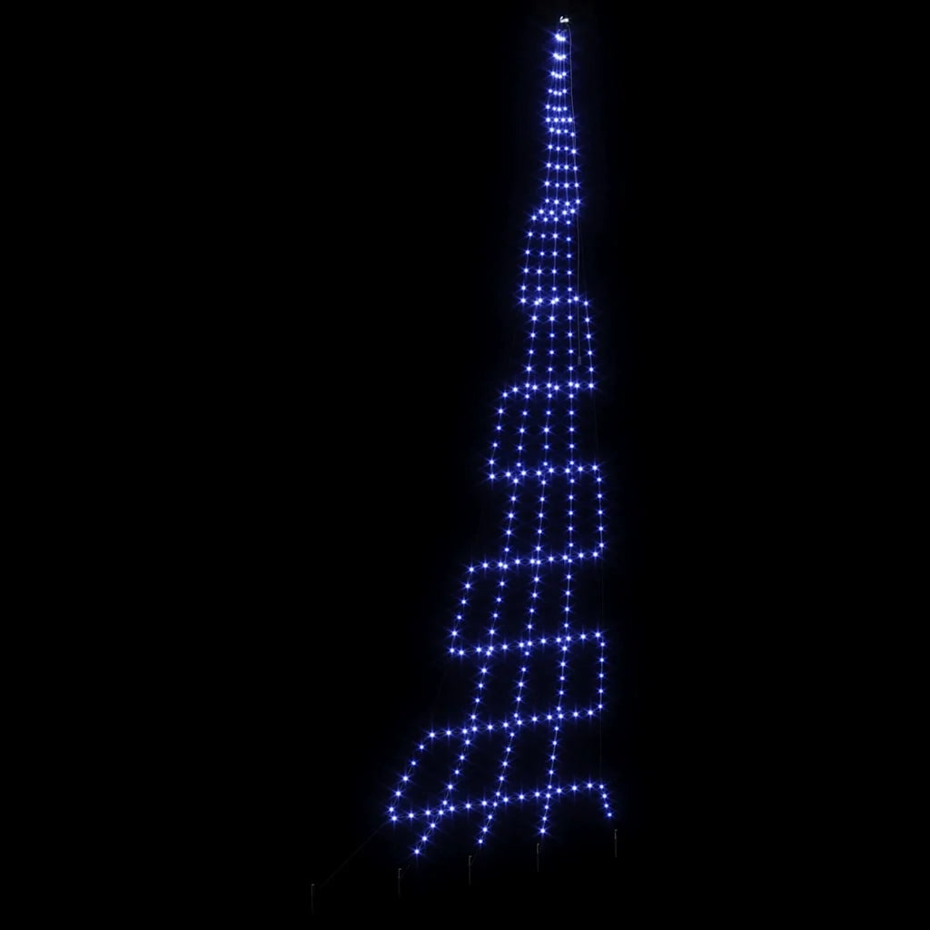 Albero di Natale | Decorazioni natalizie LED con picchetti per il terreno Blu 511 cm