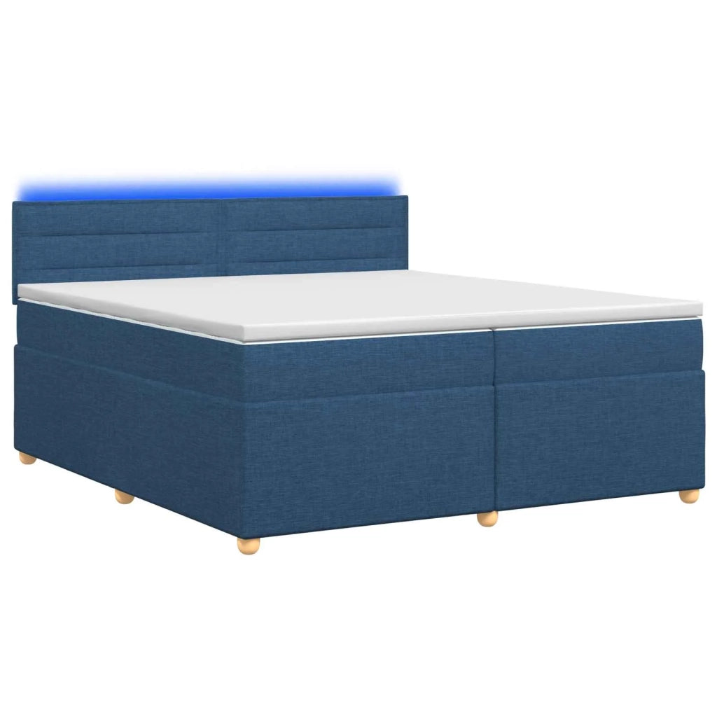 Letto box spring con materasso Blu 200 x 200 cm Tessuto 3452498