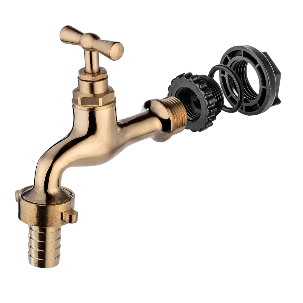 Rubinetto da giardino KADAX 3/4 per serbatoio di acqua piovana con valvola a barilotto.