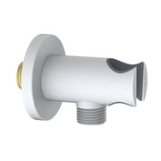 Presa acqua tonda con supporto doccino in ottone color bianco