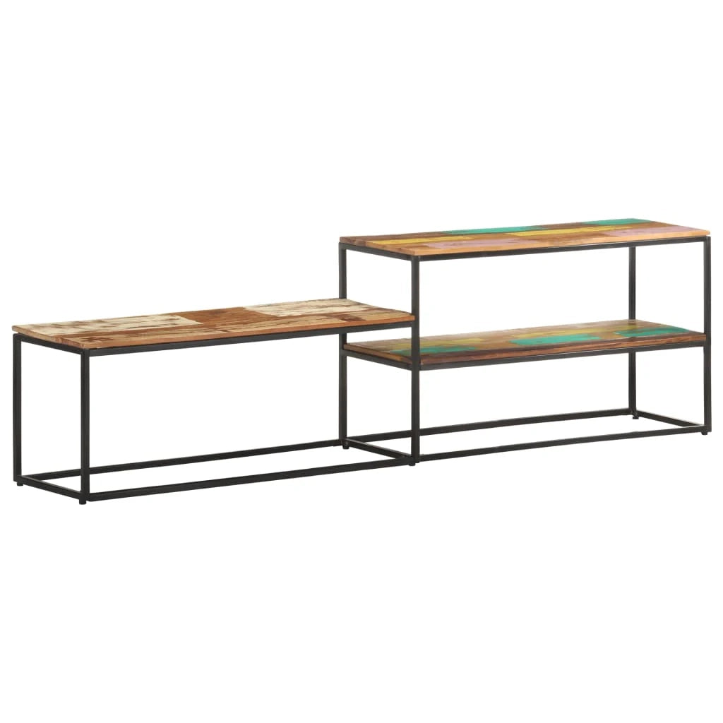 Mobile TV multimediale mensola TV credenza TV sala da pranzo soggiorno camera da letto 180 x 30 x 50 cm legno massello di recupero marrone 02_0026090