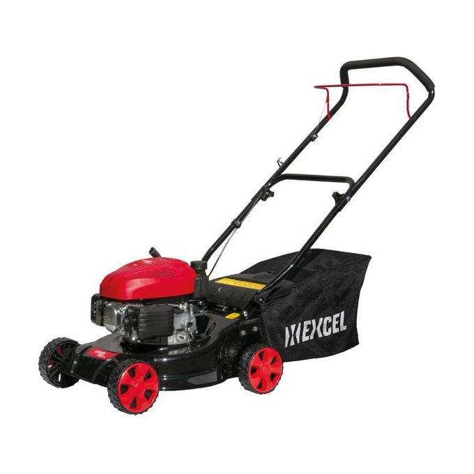 Excel 10348 Rasaerba a Scoppio 79,6 cc Larghezza di Taglio 41 cm Sacco da 40 Litri Telaio in Acciaio colore Nero