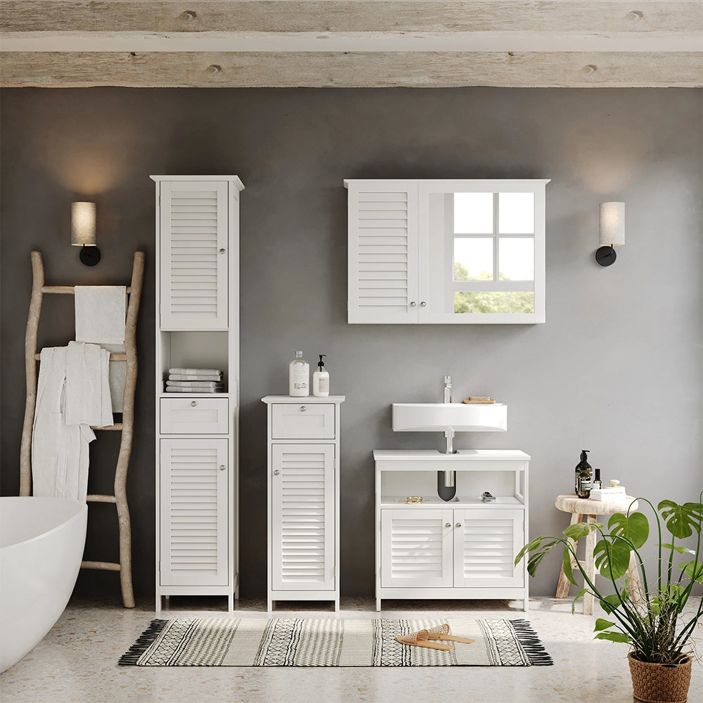 Vicco Set di mobili da bagno Bianco 4 parti, opzione 1
