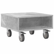 Tavolino | Tavolo laterale con Ruote Grigio cemento 50,5 x 50 x 30 cm