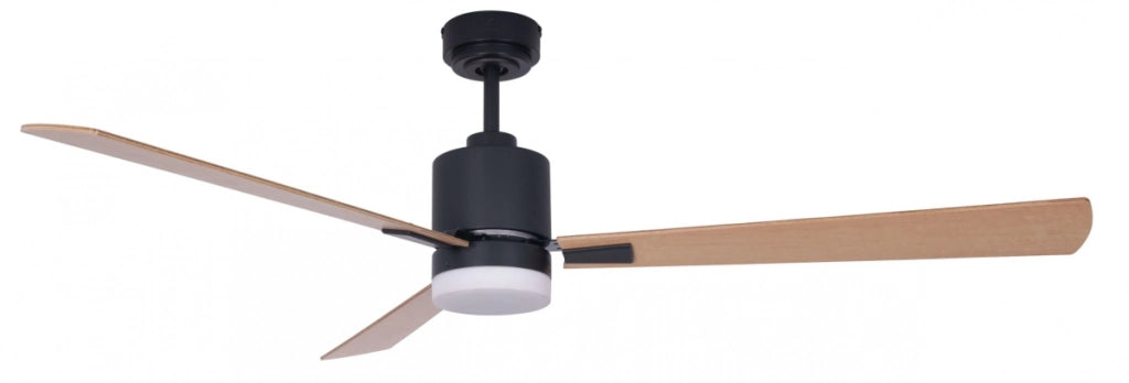 Vam Ventilatore da soffitto a risparmio energetico FACTORY Wi-Fi con luce a LED nero 157 cm telecomando 6 velocità
