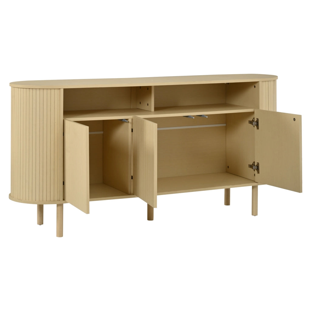 Credenza con 3 ante e 2 vani aperti - per soggiorno - in truciolato - 160×40×78.5 cm
