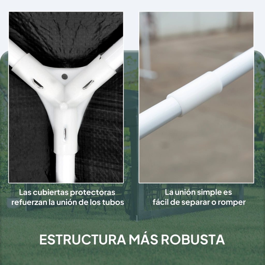 Cenador da giardino ¨C zephmum ¨C grigio scuro 4x3 m con 4 mosquiteras