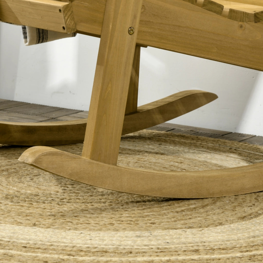 Poltrona dondolo da giardino in legno massello ¨C zephmum ¨C 64x86x85 cm marrone