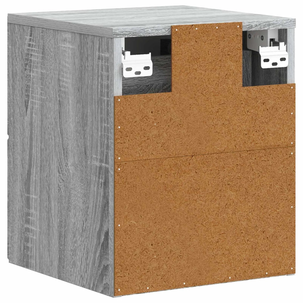 Mobiletto da notte a muro 2 pcs Grigio Sonoma 34,5 x 33 x 40 cm 899158