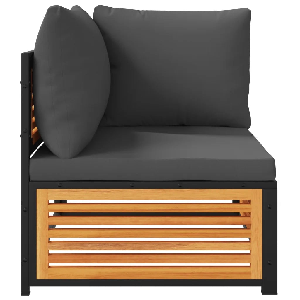 Divano Angolare Giardino con Cuscini-Sofa da Giardino-Divanetto da esterno Legno Massello di Acacia 773503