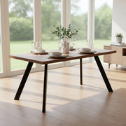 Tavolo da Pranzo Marburg 180×100 cm Rovere Noce e Acciaio Antracite – Design Industriale
