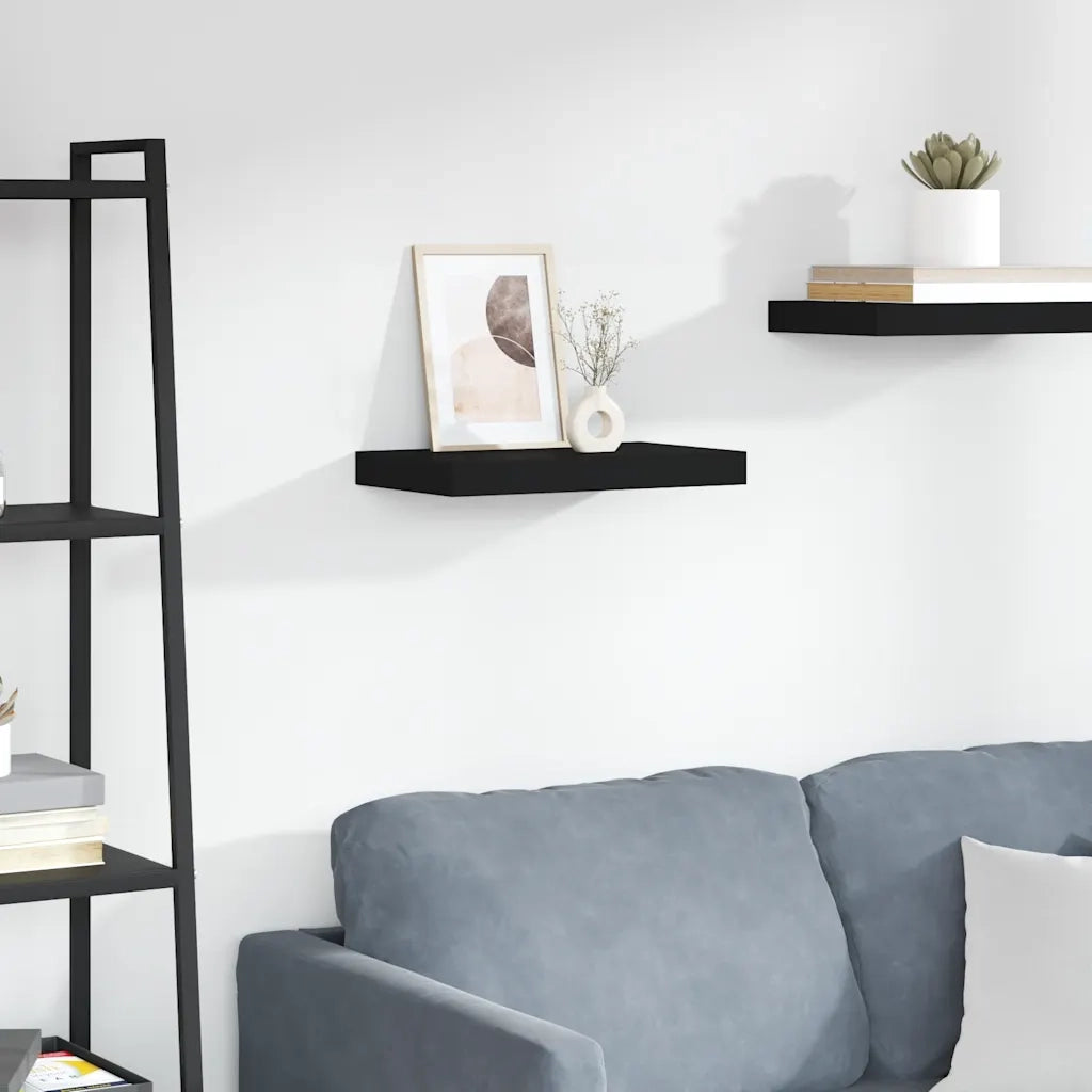 Scaffale a Parete Nero 40x23x3,8 cm in MDF cod mxl 33439