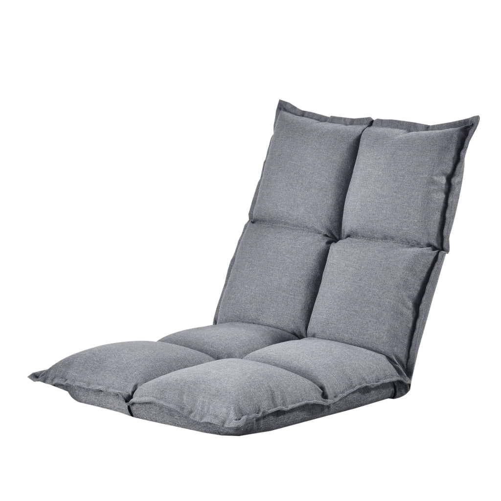 Seduta imbottita con schienale regolabile cuscino per sedia letto spugna 100% poliestere struttura in metallo 110 cm grigio chiaro 03_0003759
