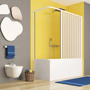 Box vasca due lati apertura laterale a soffietto, pvc bianco h150cm Platra Raily Bianco,70x170 cm