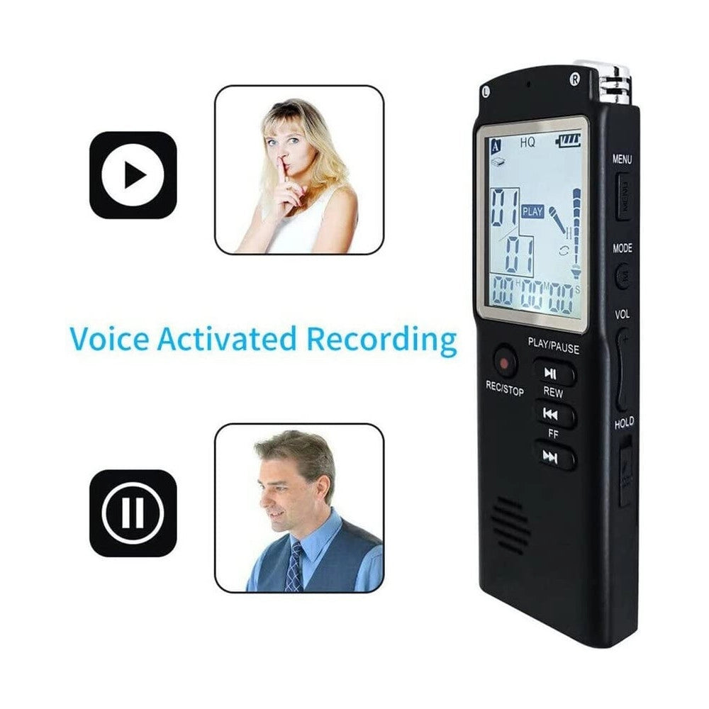 Trade Shop - Registratore Vocale Digitale Registrazione Audio Da 8gb Con Schermo Lcd Q-lc503 -