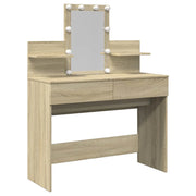Toeletta | Tavolo da Trucco con LED Rovere Sonoma 100x40x130 cm