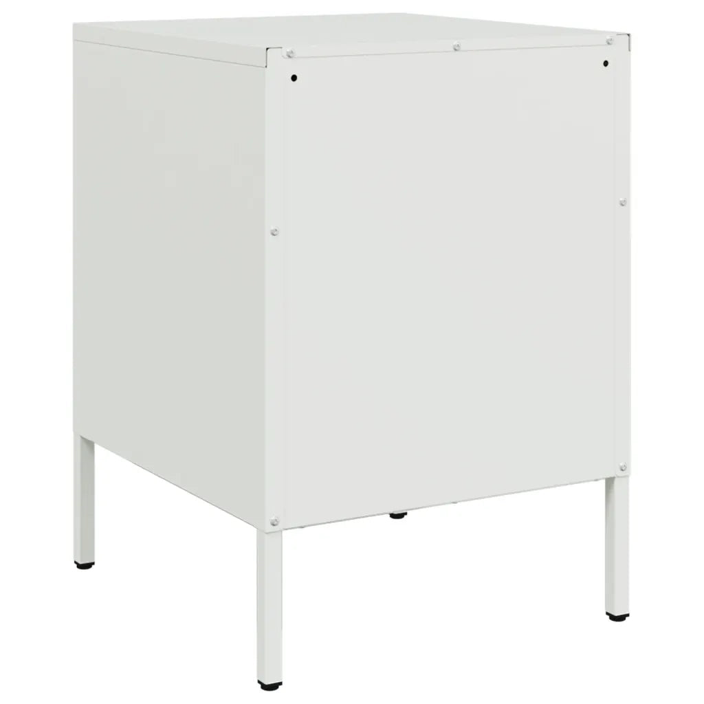 Comodino-Tavolino da notte Bianco 36x39x50,5 cm in Acciaio 294869