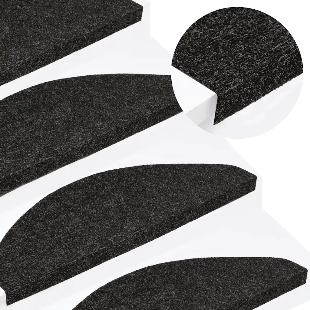 Tappetini Autoadesivi per Scale 30 pz Antracite 65x22,5x3,5 cm