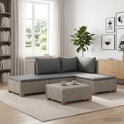4 pz Set Lounge in Rattan con Cuscini GENDT Rattan naturale 3429845