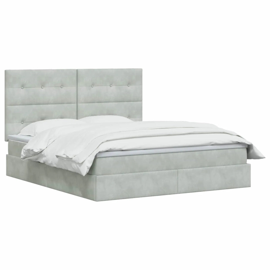 Letto con contenitore e materasso Grigio Chiaro 140 x 190 cm 3459687