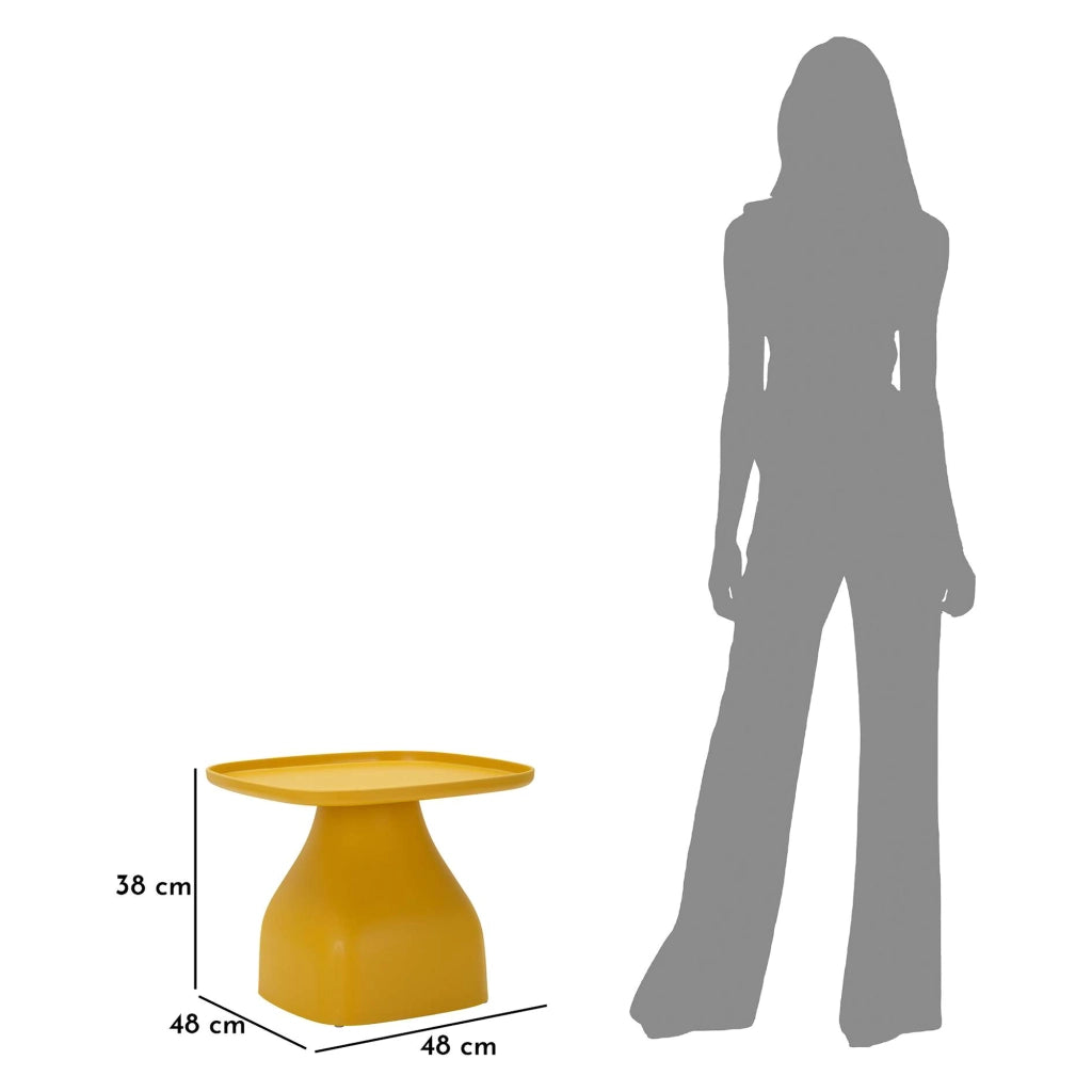 Matata, Tavolino da Salotto Adatto per Indoor/outdoor, 48x48x38h cm Giallo