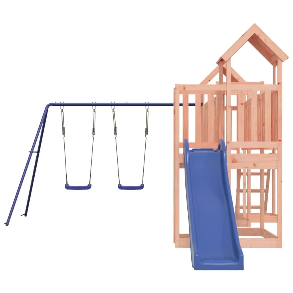 Altalena per parco giochi da esterno scivolo altalena robusta giochi da giardino 356 x 589 x 214 cm legno massello di abete Douglas 02_0004643