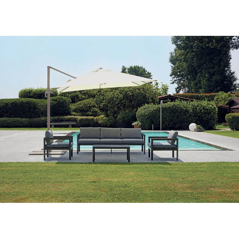 Ombrellone California MOIA 3x3 mt. fusto tortora con maniglione in alluminio