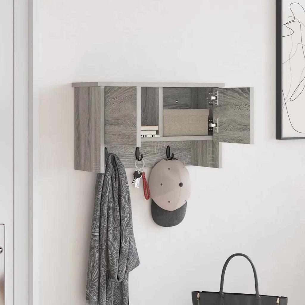 Appendiabiti a muro con porta Grigio Sonoma 50 x 20 x 30 cm 874336