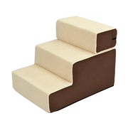 Scala per Animali Domestici 3 Gradini ¨C Zephmum ¨C Peluche Beige 54x40x39cm