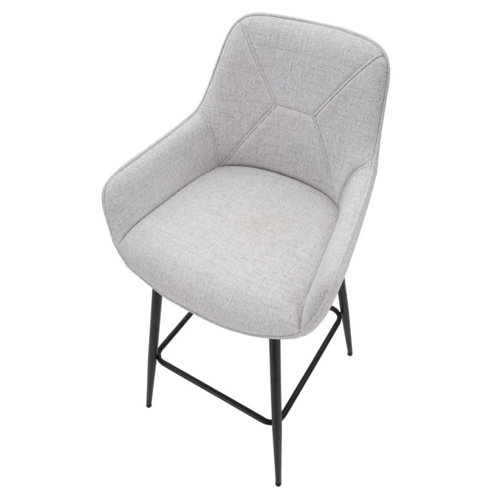 Set di 2 Sgabelli Alti VKH434, Grigio, Metallo, 55x55x109 cm