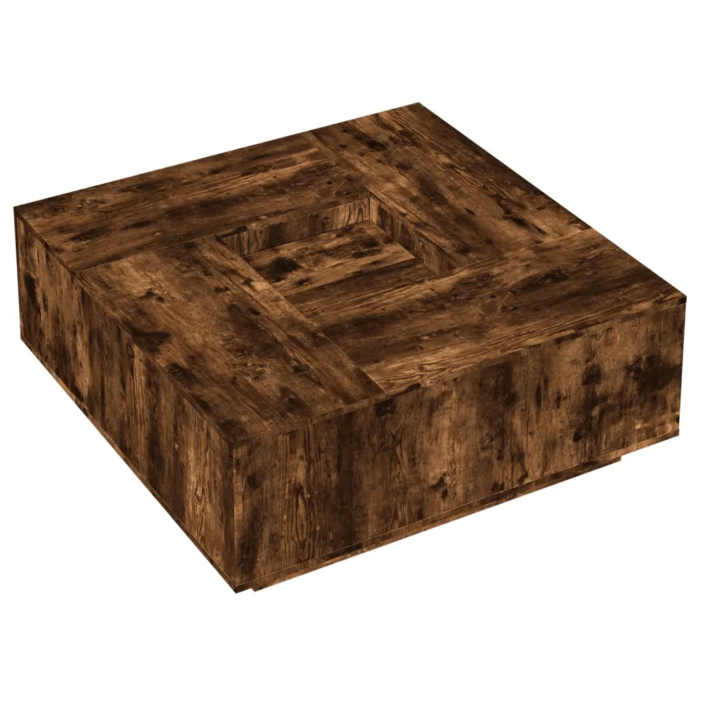 Tavolino da Salotto Rovere Fumo 100x100x40 cm Legno Multistrato 3284053