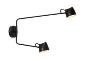 Applique LED da parete loft MILNE 2 luci nera Lucide