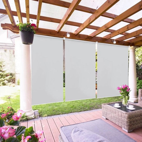 Tendina oscurante 180x140cm - Grigio chiaro - Imprimita all'acqua e protezione UV 80% - 1 pezzo
