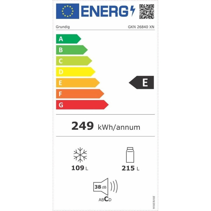 Frigorifero combinato Grundig libera installazione total no frost GKN26840XN INOX classe E