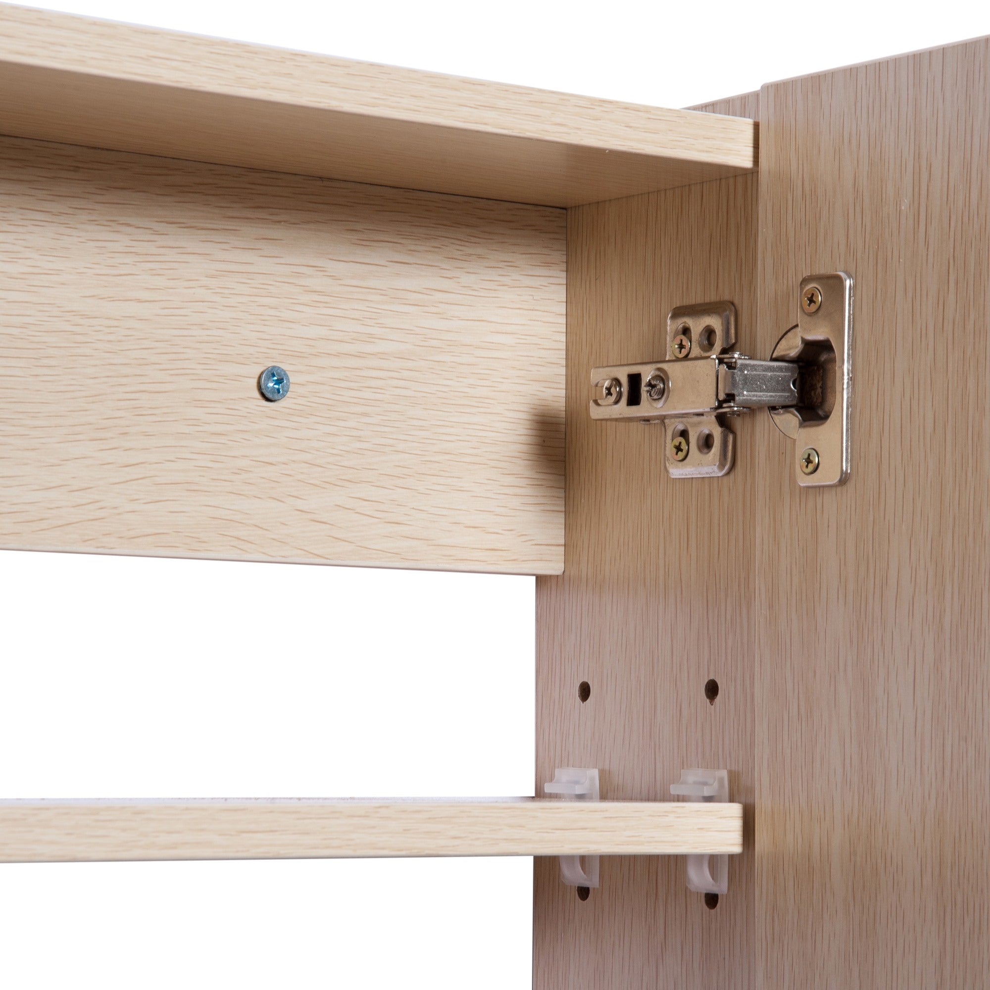 Easycomfort Armadietto Pensile da Bagno a Parete con Specchio a 3 Ante e Ripiani Regolabili in Legno 90x60x13.5cm