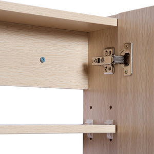 Easycomfort Armadietto Pensile da Bagno a Parete con Specchio a 3 Ante e Ripiani Regolabili in Legno 90x60x13.5cm